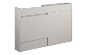 Clarence 1236mm Slim Basin & WC Unit Pack - Matt Dove Grey (Oak Cab)